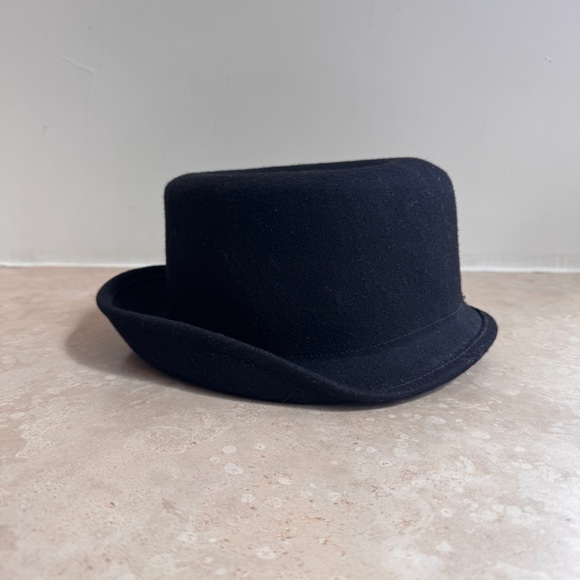 J Crew Black Wool Fedora Cloche Hat Womens One Size - Picture 2 of 9
